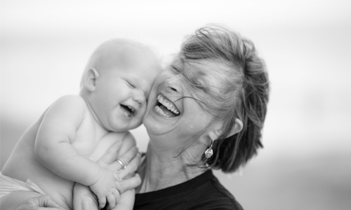 Woman holding baby