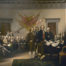 Painting by John Trumbull made in 1818 depicting the Committee of Five (Adams, Livingston, Sherman, Jefferson, and Franklin) presenting their draft of the Declaration of Independence.