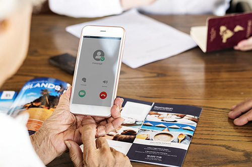 Senior woman using mobile phone