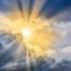 Aura of sunlight streaming through the clouds