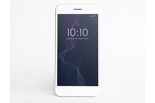 white mobile phone home screen