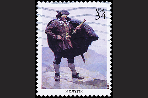 34 cent postage stamp designed by NC Wyeth