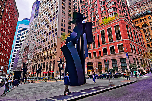 sculpture in city square