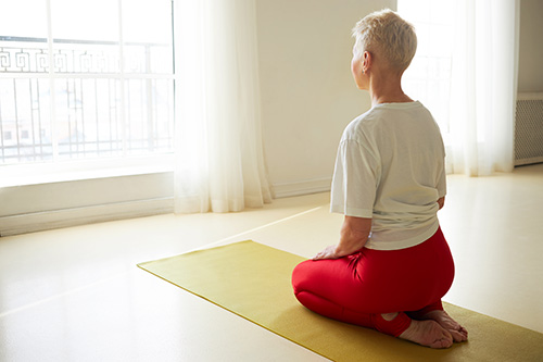 Woman sitting with good posture