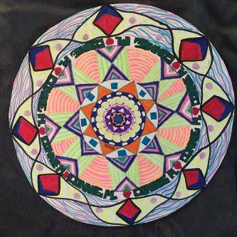 A mandala similar to the one being created in class