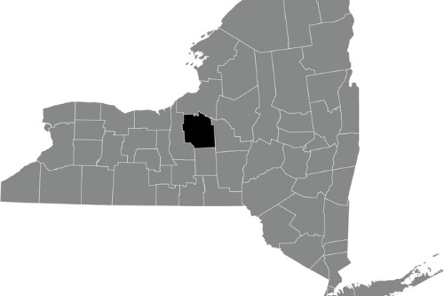 Map of NY with Onondaga County highligthed