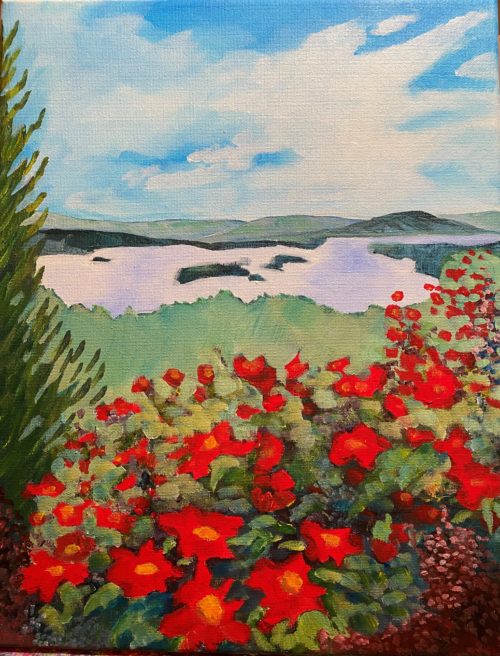 Blue Mountain Lake Vista painting