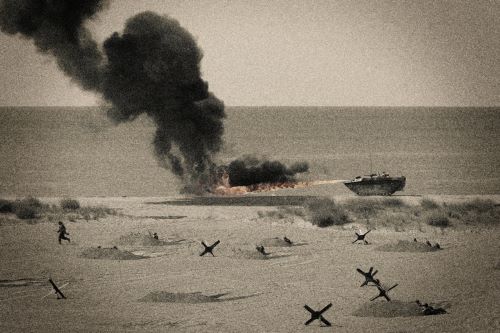 WW2 Normandy invasion against German military