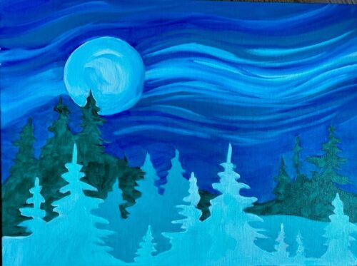 Sample of holiday acrylic painting