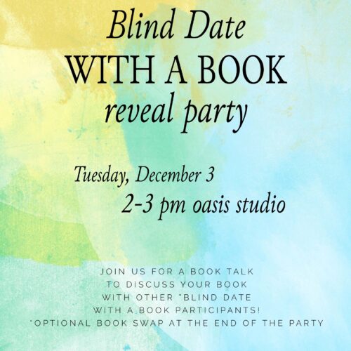 Blind date with a book reveal party flyer