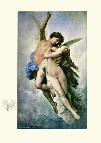 Cupid and Psyche by William Adolphe Bouguereau Vintage engraving of Cupid and Psyche by William Adolphe Bouguereau