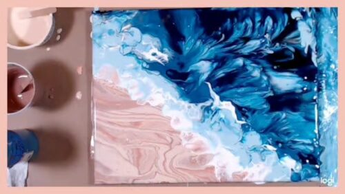 Sample of beach scene pour painting