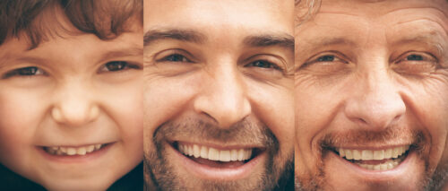 A combination image of a man at different stages during his life