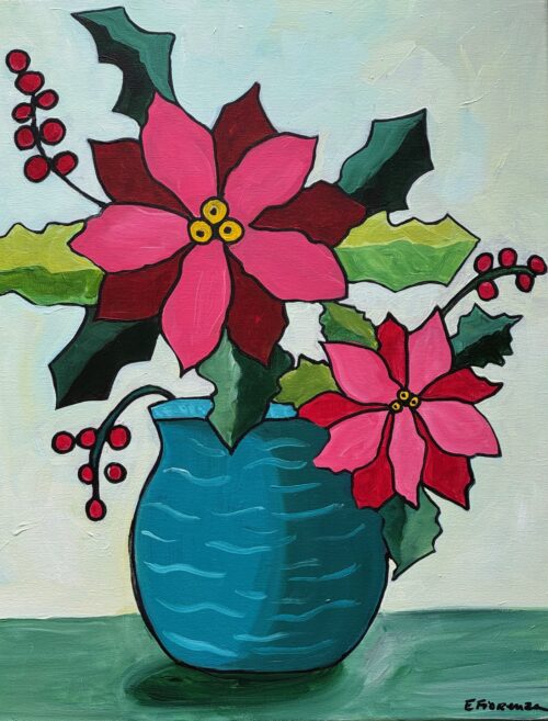 Sample of the Poinsettia painting that will be done in class