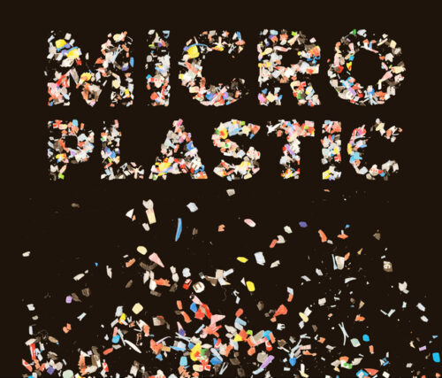 Close up of microplastic concept of water plastic pollution and global warming