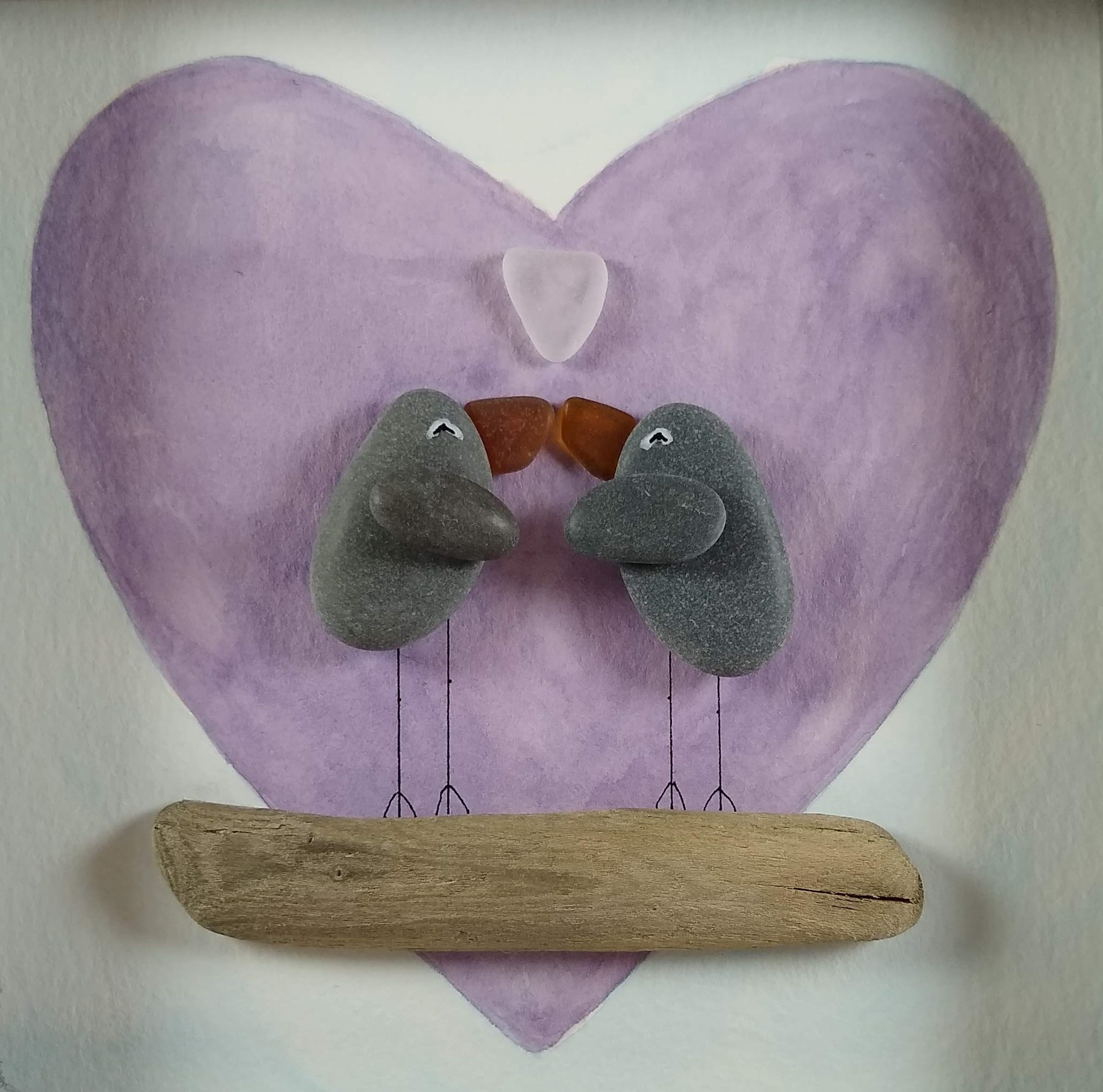 Lovebirds Sample of lovebirds made from seaglass