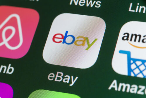 ebay, Amazon , Airbnb, News and other Apps on iPhone screen ebay, Amazon , Airbnb, News and other Apps on iPhone screen