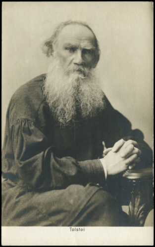 A vintage Lev Nikolayevich Tolstoy painting postcard of 1900s