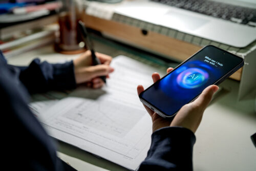 Student Using AI Chatbot While Studying
