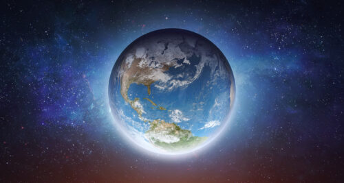 Earth in outer space